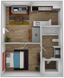 B - One Bedroom / One Bath - 468 Sq. Ft.*